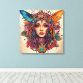 Toile "Beauté Ethérée : Canva Art of a Mesmerizing Face (Insitu (Plancher de Bois))