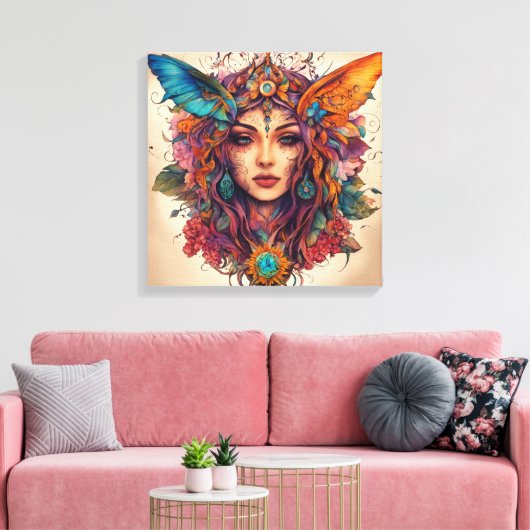 Toile "Beauté Ethérée : Canva Art of a Mesmerizing Face (Insitu(Salon))