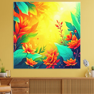 Toile Beauté florale Abstraite vive