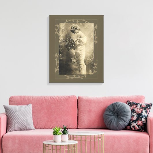 Toile Beauté vintage avec fleurs coupées (Insitu(Salon))
