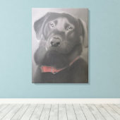 Toile "Beautiful Black Labrador" Dessin de charbon (Insitu (Plancher de Bois))