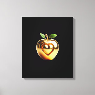 Toile Beautiful elegant golden love apple