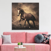 Toile Beautiful horse throw pillow (Insitu(Salon))