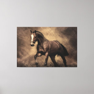 Toile Beautiful horse throw pillow