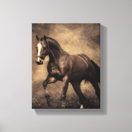 Toile Beautiful horse throw pillow (Recto)