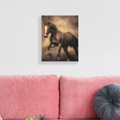 Toile Beautiful horse throw pillow (Insitu(Salon))