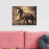 Toile Beautiful horse throw pillow (Insitu(Salon))