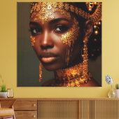 Toile Beautiful Nubian Goddess in Gold (Insitu(Salon))