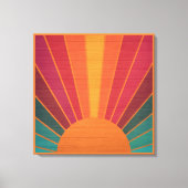 Toile Beautiful Sunny Sun Rays Southwestern Folk Art (Recto)