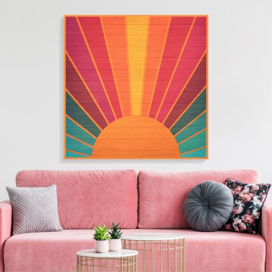 Toile Beautiful Sunny Sun Rays Southwestern Folk Art (Insitu(Salon))