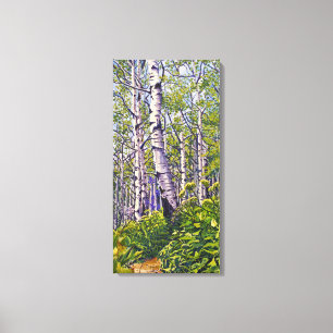 Toile Beaux arbres trembles violets verts vibrants