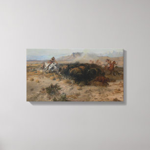 Toile Beaux-Arts La Chasse Au Buffalo Charles Marion Rus