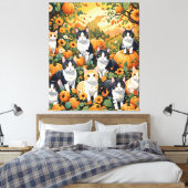 Toile Beaux Chats Et Citrouilles En Automne (Insitu(Chambre))
