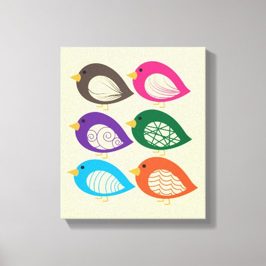 Toile Beaux oiseaux excentriques et colorés (Recto)