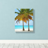 Toile Beaux palmiers sur une plage tropicale (Insitu (Plancher de Bois))