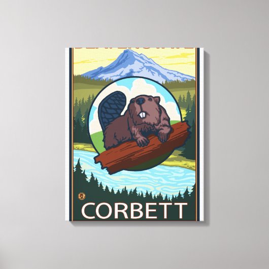 Toile Beaver & Mt Hood - Corbett, Oregon (Recto)