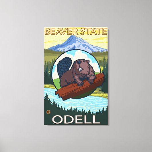 Toile Beaver & Mt. Hood - Odell, Oregon (Recto)