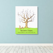 Toile Bébé Arbre d'empreintes digitales (Bunnies de coul (Insitu (Plancher de Bois))