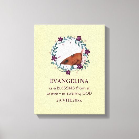 Toile Bébé | BÉNÉDICTION DE DIEU | Wreath | Garde photo (Recto)