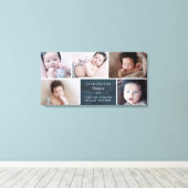 Toile Bébé Collage Photo Bleu Marine & Blanc (Insitu (Plancher de Bois))