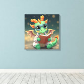 Toile Bébé dragon lisant un livre (Insitu (Plancher de Bois))