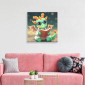 Toile Bébé dragon lisant un livre (Insitu(Salon))