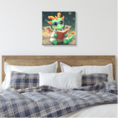Toile Bébé dragon lisant un livre (Insitu(Chambre))