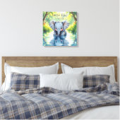 Toile Bébé éléphant adorable et réflexion personnalisés (Insitu(Chambre))