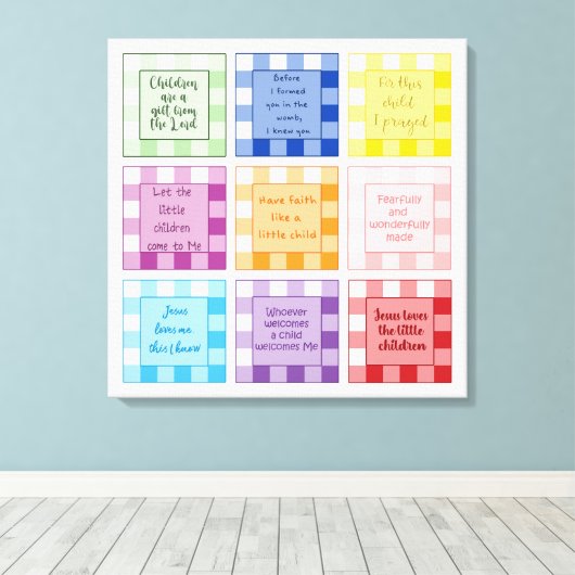 Toile Bébé Gingham versets  Foi basée (Insitu (Plancher de Bois))