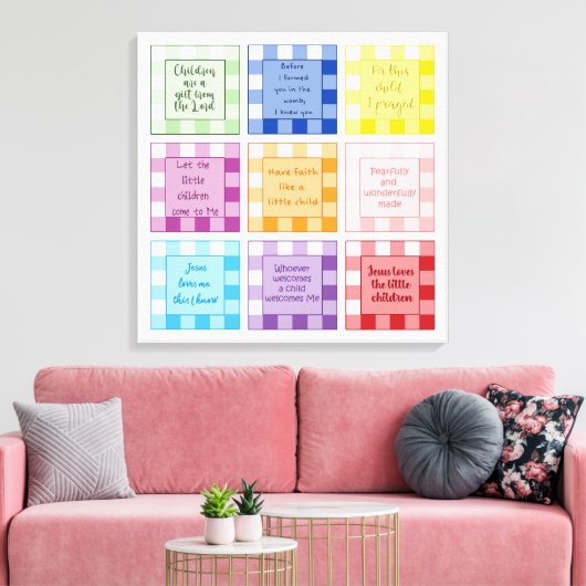 Toile Bébé Gingham versets  Foi basée (Insitu(Salon))