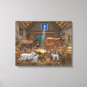 Toile Bébé Jésus Crèche Sainte Nuit Noël Nativité