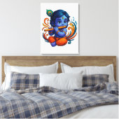 Toile Bébé Krishna avec Flûte - Vibes de paix | 3D dynam (Insitu(Chambre))