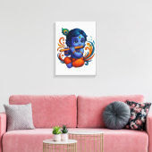 Toile Bébé Krishna avec Flûte - Vibes de paix | 3D dynam (Insitu(Salon))
