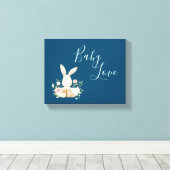 Toile Bébé Love Script Rose Bleu Girl Bois Animal (Insitu (Plancher de Bois))