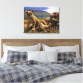 Toile Bébé mignon Lion Africain Cubs (Insitu(Chambre))