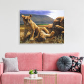 Toile Bébé mignon Lion Africain Cubs (Insitu(Salon))