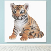 Toile Bébé mignon Tiger Cub (Insitu (Plancher de Bois))