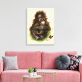 Toile Bébé orang-outan et papillon (Insitu(Salon))