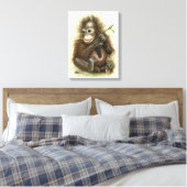 Toile Bébé Orangoutan avec Feuilles (Insitu(Chambre))