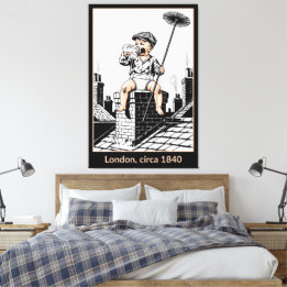 Toile Bébé ramoneur victorien. Bébé drôle