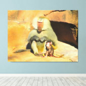 Toile Bébé singe avec maman (Insitu (Plancher de Bois))