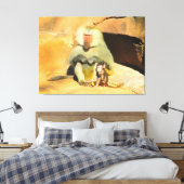 Toile Bébé singe avec maman (Insitu(Chambre))