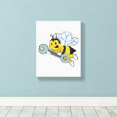 Toile Bee as Mechanic with Wrench (Insitu (Plancher de Bois))