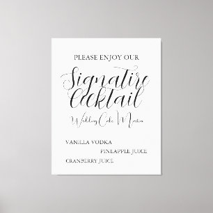 Toile Beige Black Script Mariage Signature Poster de boi