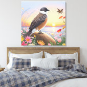 Toile Bel oiseau dans une scène de nature côtière (Insitu(Chambre))