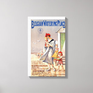 Toile Belgique Ostende Poster Vintage voyage restauré