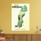 Toile Belle affiche de voyage suédoise (Insitu(Salon))