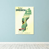 Toile Belle affiche de voyage suédoise (Insitu (Plancher de Bois))