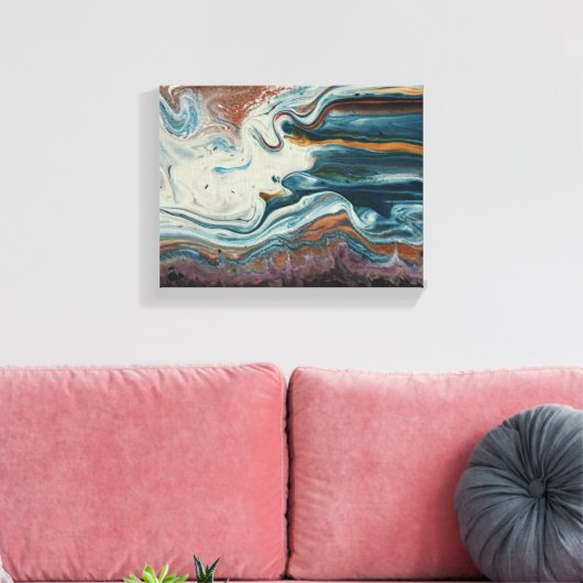 Toile Belle Agate Abstraite Design coloré (Insitu(Salon))