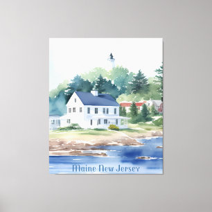 Toile Belle Aquarelle du Maine New Jersey